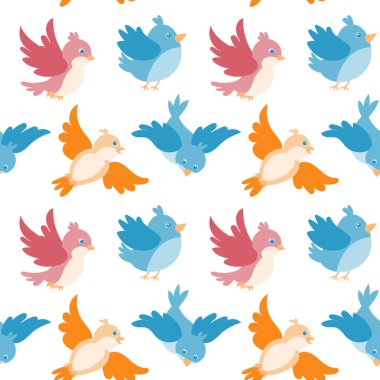 Tatlı kuşlar kusursuz bir arka planda uçuyor.