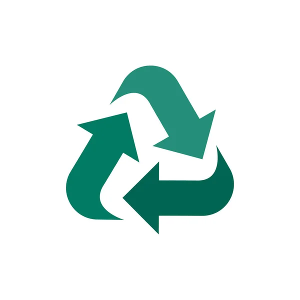 Couleur Verte Recycler Logo Symbole Isolé Fond Blanc — Image vectorielle