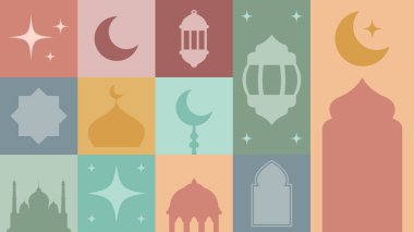 Ramazan Kareem. Arkaplan tasarımı için Ramazan konsepti İslami tebrik kartı şablonu