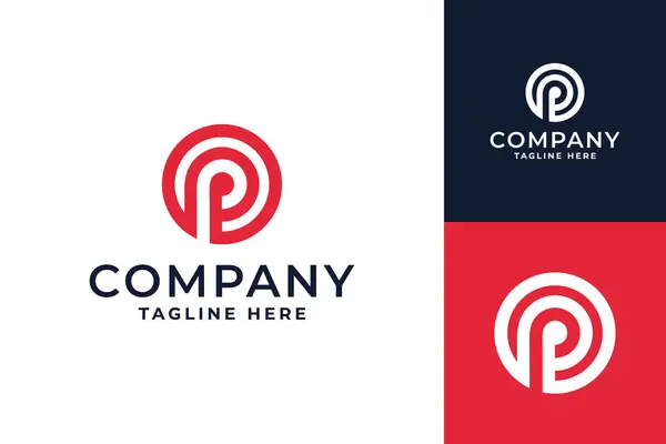 Üzerinde kırmızı P olan bir şirketin logosu.
