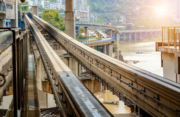 Трехмерный Железнодорожный Транзит Чунцине — стоковое фото