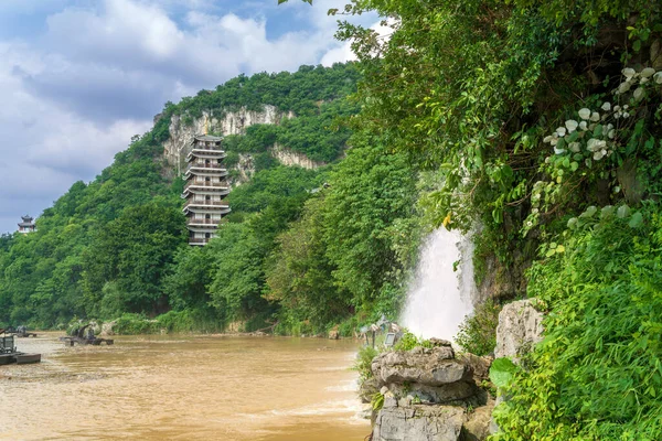 Τοπίο Και Στις Δύο Πλευρές Του Ποταμού Liujiang Αστικό Τοπίο — Φωτογραφία Αρχείου