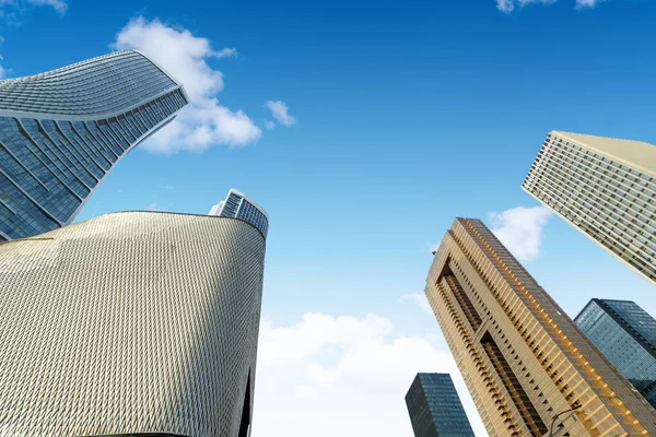 Modern Felhőkarcolók Hátterében Qianjiang Újváros Hangzhou Kína — Stock Fotó