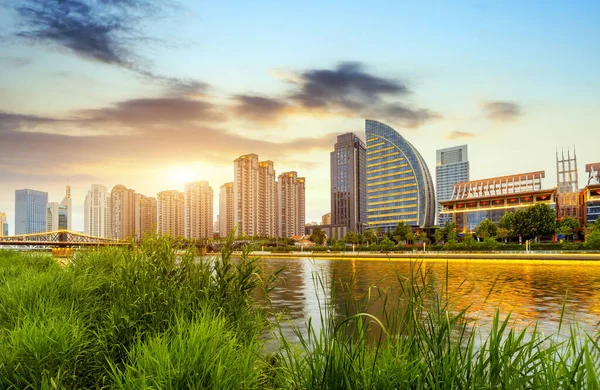 Paisaje Arquitectónico Urbano Tianjin China — Foto de Stock
