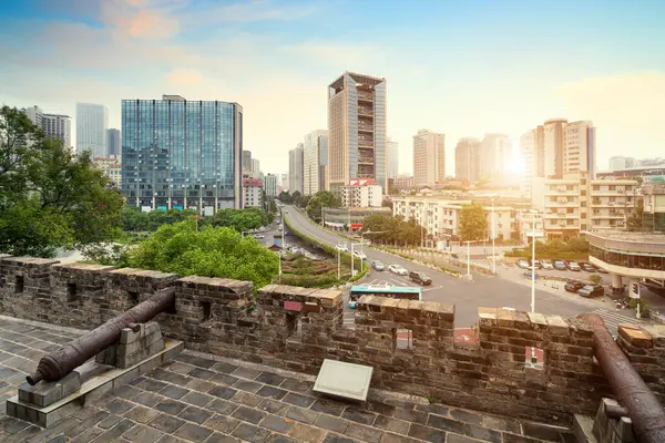City walls in the old city, Changsha, China.