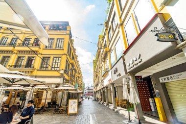 Kunming, Çin - 17 Ekim 2023: Kunming 'in eski sokak bölgesi.