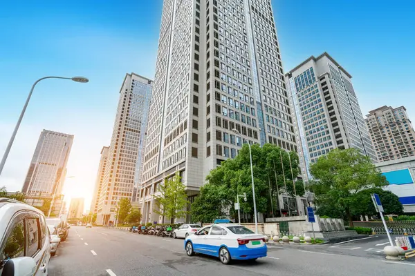 Felhőkarcolók Pénzügyi Negyedben Wuhan Hubei Kína Jogdíjmentes Stock Fotók