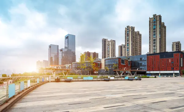 中国湖南省长沙金融区摩天大楼 图库图片