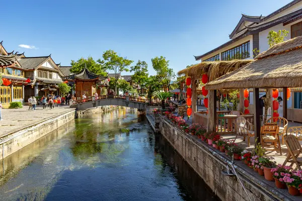 Lijiang Kina Oktober 2023 Scenisk Över Den Gamla Staden Lijiang Royaltyfria Stockbilder