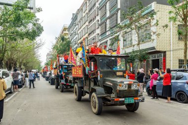 Hainan, Çin - 3 Mart 2023: Junpo Festivali, Hainan 'daki Han etnik grubunun 1300 yıllık bir tarihidir..