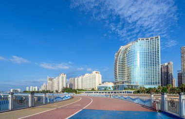 Beihai, Çin deniz ve şehir manzarası