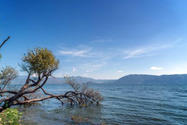 Erhai Gölü manzarası, Dali, Yunnan, Çin.