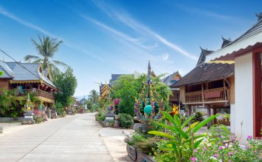 Dai halkının köyü, Xishuangbanna, Yunnan, Çin.