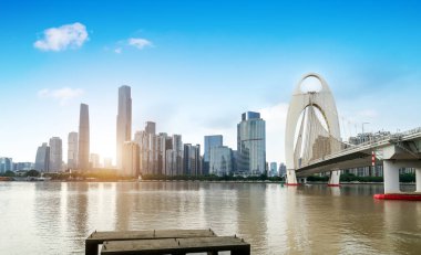 Zhujiang Yeni Şehir silueti, Guangzhou, Çin