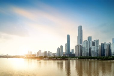 Zhujiang Yeni Şehir silueti, Guangzhou, Çin