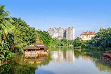 Manting Park, Xishuangbanna, Yunnan, Çin 'deki Dai Kralının imparatorluk bahçesidir..