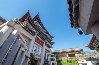 Kunming China , 17 October 2023 : Street of Guandu Ancient Town Near Downtown Kunming clipart