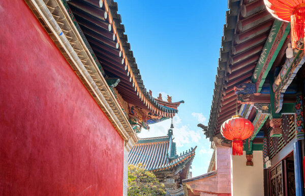 Историческая архитектура древнего города Гуанду, Куньмин, Китай.