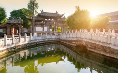 Shiping Confucian Temple was built 680 years ago and is a national key cultural relic protection site in Yunnan, China. clipart