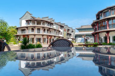 Jiangnan-style historical buildings in Mengzi Rice Noodle Town, Yunnan, China. clipart