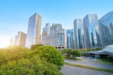 Teknoloji şehrindeki gökdelenler, Çin, Shenzhen 'dir..