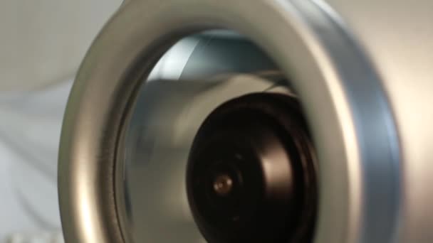 Fläkthjulets Rörelse Ventilationssystem Närbild — Stockvideo