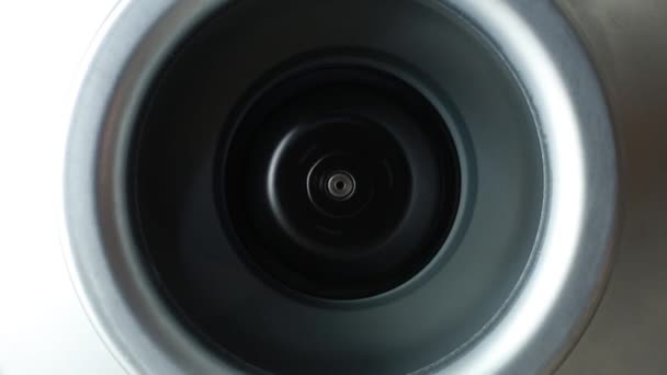 Close Dari Sentrifugal Fan Blades Dalam Sistem Ventilasi Buang — Stok Video
