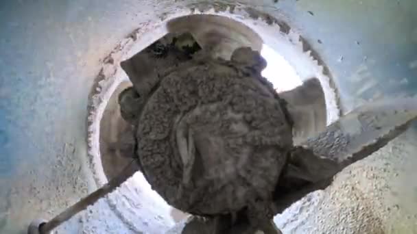 Rotating Exhaust Fan Impeller Close Operasi Sistem Ventilasi Dan Pelepasan — Stok Video