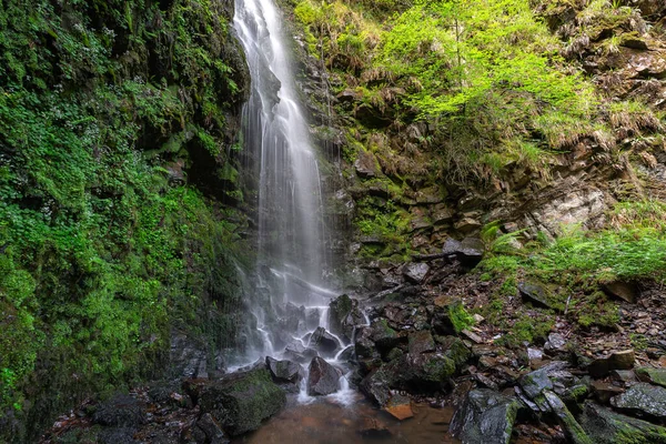 Wodospad Belaustegi Las Bukowy Gorbea Natural Park Vizcaya Hiszpania Obrazy Stockowe bez tantiem