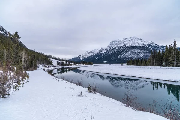 Козячий Ставок Країні Кананаскіс Взимку Альберта Канада Стокове Зображення