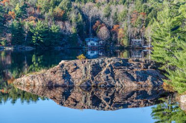 Killarney Park 'taki Orman Gölü Sonbahar mevsimi boyunca