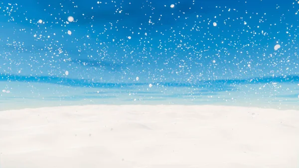 Λευκό Ευρύχωρο Τοπίο Χιόνι Καλύπτονται Πεδιάδα Στο Χιόνι Εικόνα Τρισδιάστατης — Φωτογραφία Αρχείου