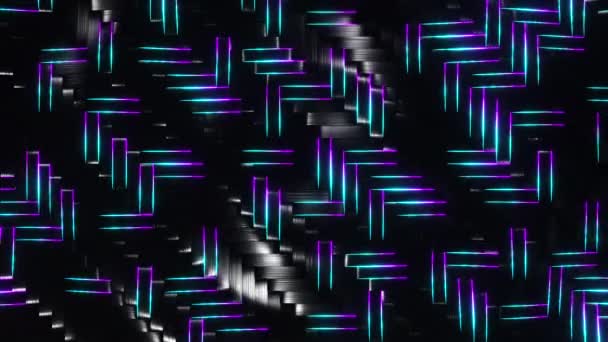 Kohlefaser Hintergrund Mit Blauen Und Violetten Linien Animation Endlosschleife — Stockvideo