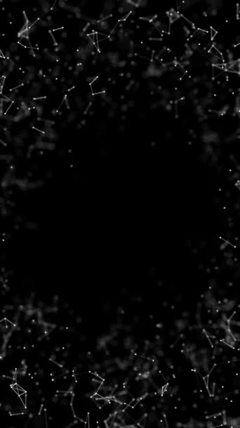 Ein Schwarz Weißer Rahmen Aus Beweglichen Punkten Und Linien Video — Stockvideo