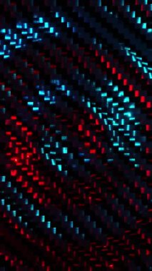 Mavi-kırmızı karbon fiber arka plan. Dikey döngü videosu