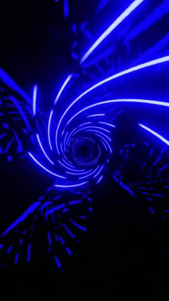蓝色隧道 有催眠线 无缝线垂直环路002号 — 图库视频影像
