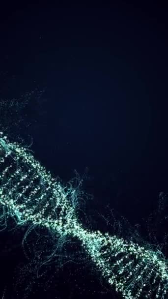 Dna分子は青い背景で回転します 垂直ループビデオ — ストック動画
