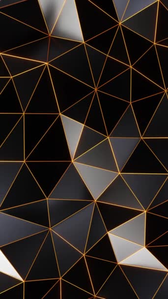 Fundal Abstract Negru Auriu Triunghiuri Video Buclă Verticală — Videoclip de stoc