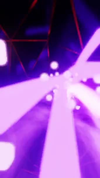 Partículas Mágicas Voam Pelo Túnel Vertical Looped Vídeo — Vídeo de Stock