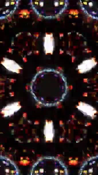Loop Disco Ball Neon Kaleidoskop Video Vertikaler Schleife — Stockvideo