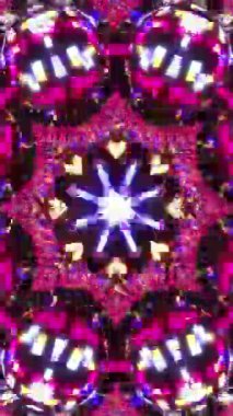 Vj Döngü Mor Neon Kaleydoskop. Dikey döngü videosu