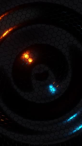 Wavy Surface Hexagons Vertical Looped Video — Stock Video