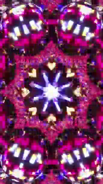 Loop Purple Neon Kaleidoskop Svislé Smyčkové Video — Stock video