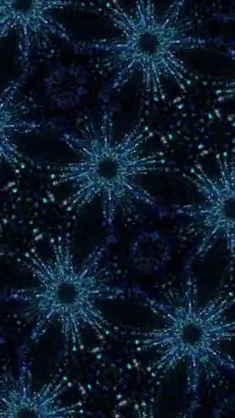 Loop Blue Neon Kaleidoskop Svislé Smyčkové Video — Stock video