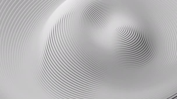 Фон Білих Кілець Рухаються Хвилями Анімація Циклу — стокове відео