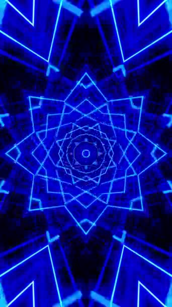 Loop Blue Neon Kaleidoscope 005 — Video