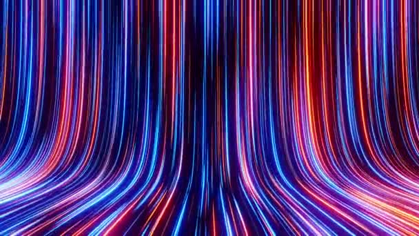 Flowing Abstract Neon Lines Loop Animation — Vídeo de stock