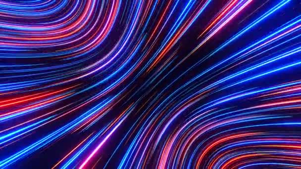 Flowing Abstract Neon Lines Loop Animation — Vídeo de stock