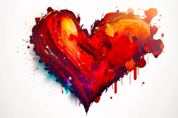 Image Heart Paint Splatters Side — Stock Photo, Image