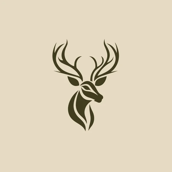 Deer Head Large Antlers Head — Stock Vector
